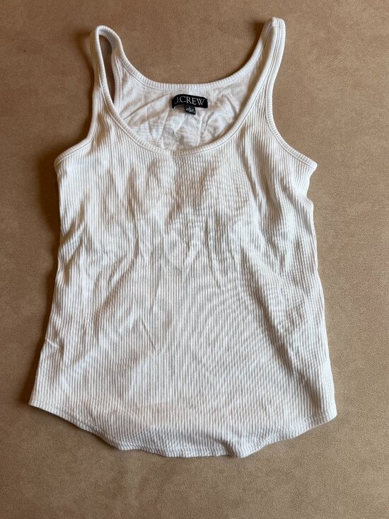 J. Crew Tops - J. Crew Vintage rib shelf-bra tank top • size small • white • BQ897